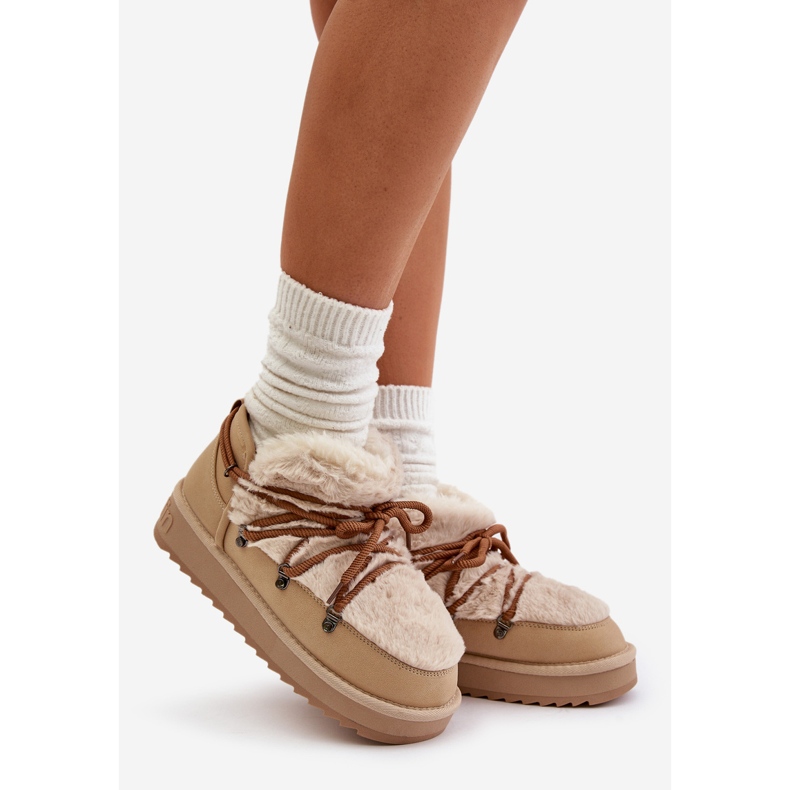 Čizme za snijeg s niskom platformom i krznom D.Franklin DFSH370011 Bež 1