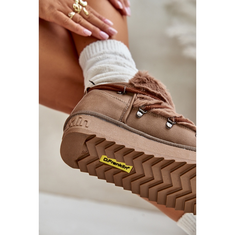 Čizme za snijeg s niskom platformom i krznom D.Franklin DFSH370011 Smeđe smeđa 2