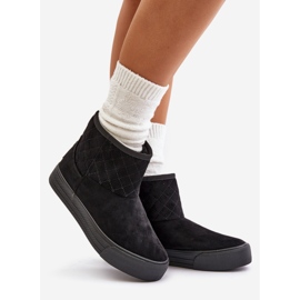 Čizme za snijeg s patentnim zatvaračem izolirane krznom Big Star OO274A522 crne crno 1