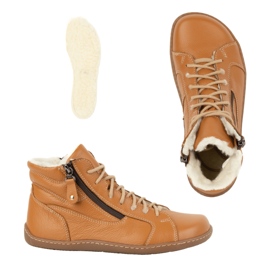 Olivier Ženske minimalističke zimske kožne cipele za bosu 1261 crvene narančasta 2