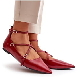 STEPHAN Ženske balerine s Burgundom crvena 3