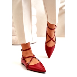 STEPHAN Ženske balerine s Burgundom crvena 1