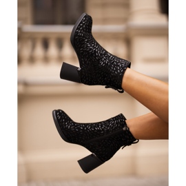 S.Barski Gležnjače od brušene kože s ukrasnim reljefom D&amp;A CR42-192 crne crna 1