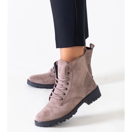 Smeđe radničke čizme od eko brušene kože na Barosa platformi smeđa 1