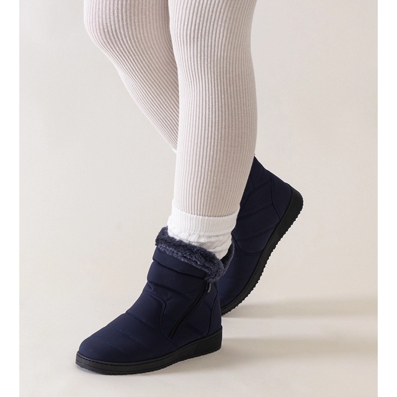 Mornarsko plave čizme za snijeg ukrašene Khit krznom plava 1