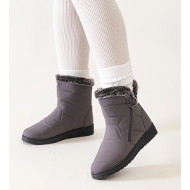 Sive čizme za snijeg ukrašene Khit krznom siva 1