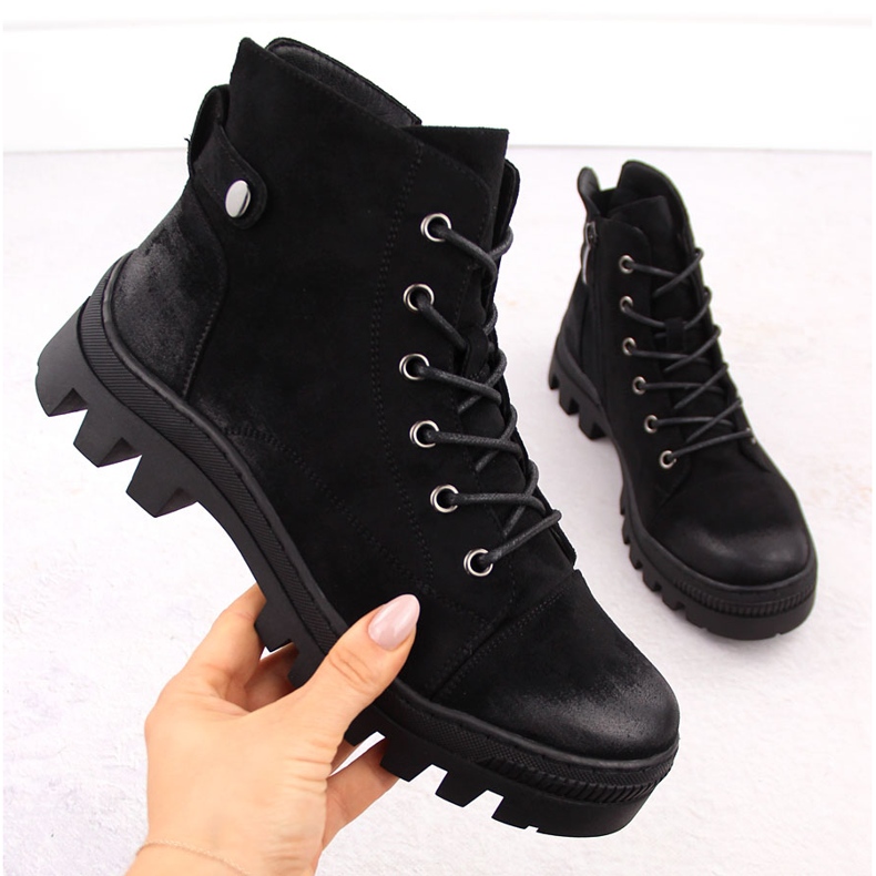 Crne ženske gležnjače Potocki SZ12168 crna 1