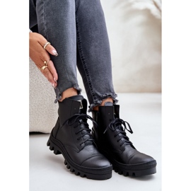 Zazoo 2831 Ženske čizme od prirodne kože, crne crno 2