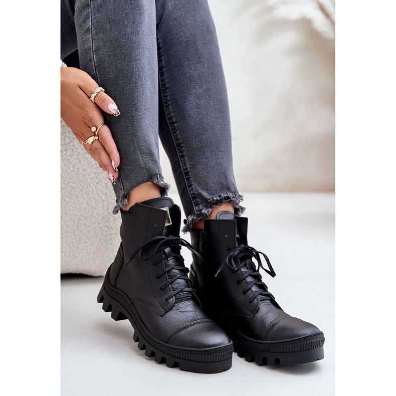 Zazoo 2831 Ženske čizme od prirodne kože, crne crna 2