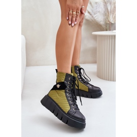 Kožne gležnjače na platformu Maciejka 06751-01 crne crno 2