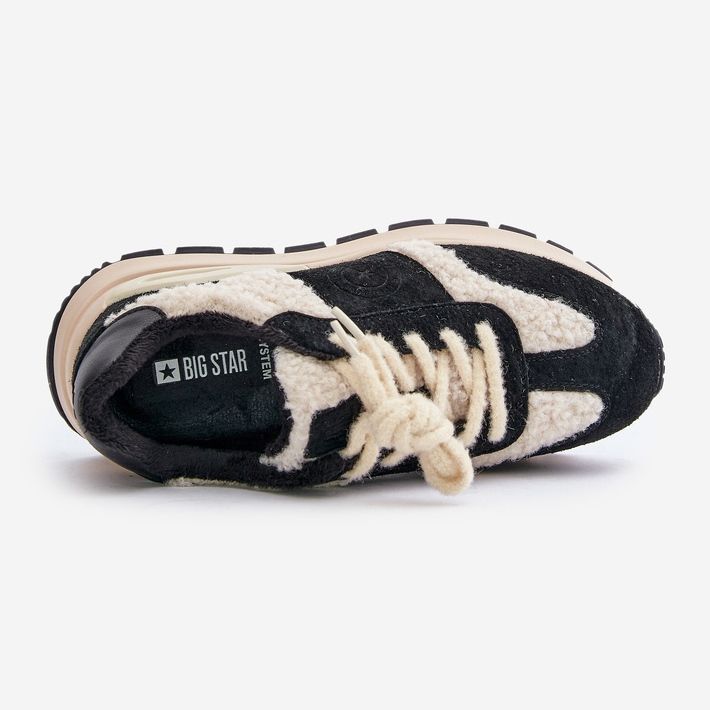 Ženske izolirane kožne tenisice Big Star OO274A318 HI-POLY sustav crne crno 2