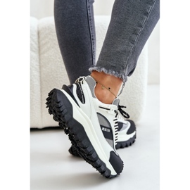 Ženske kožne tenisice na platformi Big Star OO274A220 HI-POLY sustav bijele i crne bijela 2