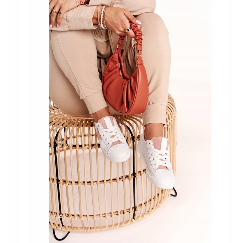 Ženske tenisice sa zvijezdom Big Star DD274691 bijele i ružičaste bijela 3