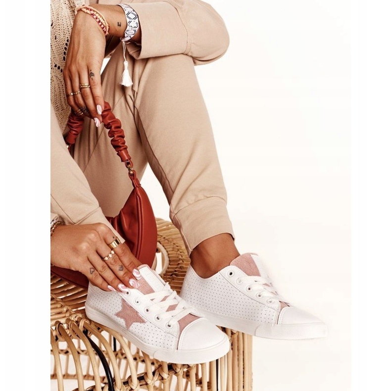Ženske tenisice sa zvijezdom Big Star DD274691 bijele i ružičaste bijela 6