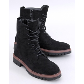 Simmer Crne gležnjače od brušene kože na vezanje crna 1