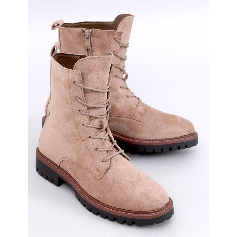 Gležnjače na vezanje od kaki antilopa bež 1