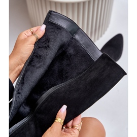 Eko antilop ženske čizme preko koljena na visoku petu tople Vinceza 16473 crne crno 2