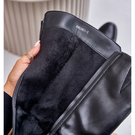 Jezzi Čizme na visoku petu od eko kože iznad koljena, crne Izanae crno 2