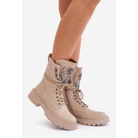 S.Barski Radničke čizme od eko kože s ukrasom, izolirane D&amp;A MR880-080 bež 1