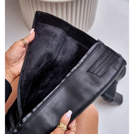 Sergio Leone KZ230-S kožne čizme s visokom petom, crne crno 2