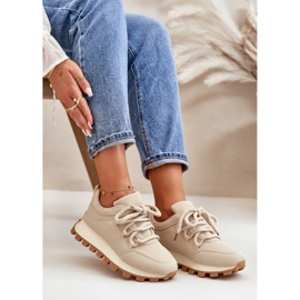 Sportska obuća: Tenisice na platformu od eko kože, bež boje 6
