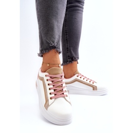 Ženski sportski sportovi s bež sjajem bijela 3