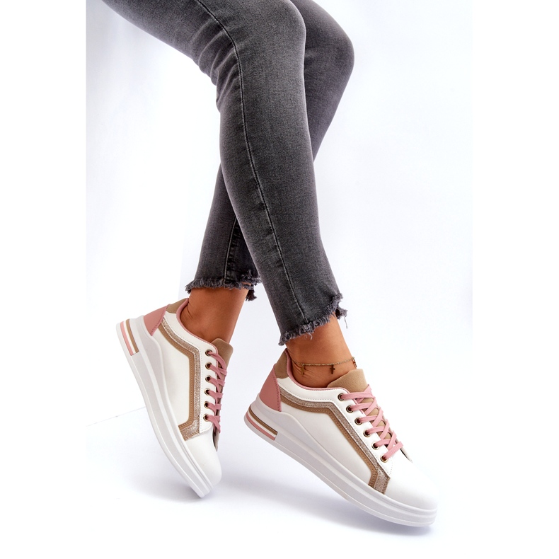 Ženski sportski sportovi s bež sjajem bijela 7