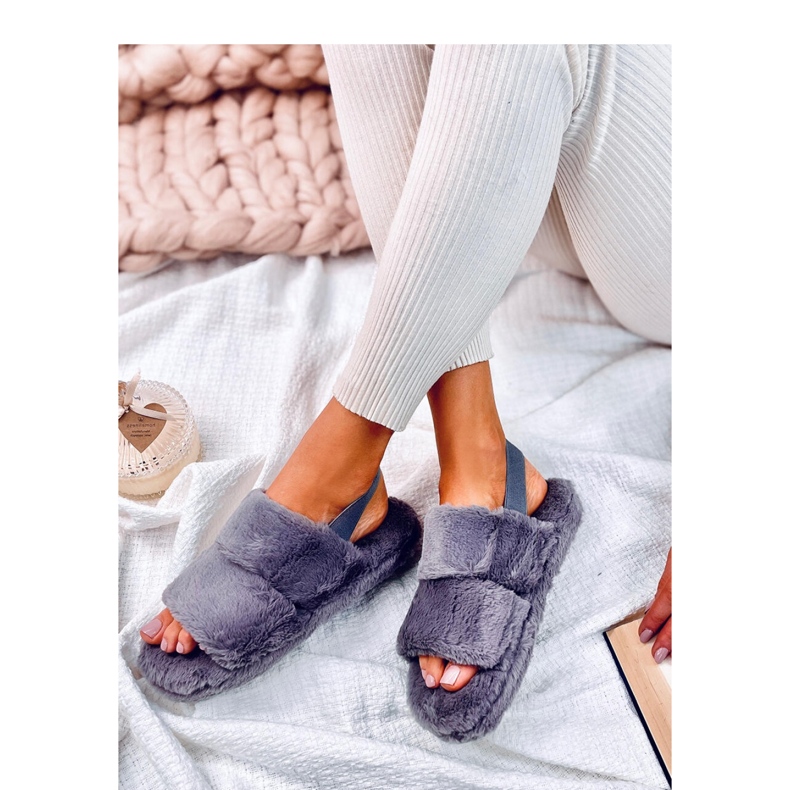 Rhodes Grey ženske papuče s elastičnom trakom siva 1