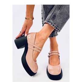 Lorai kaki cipele sa širokom petom - Inello bež 1