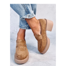 Camel mokasinke s visokom petom - smeđa 1