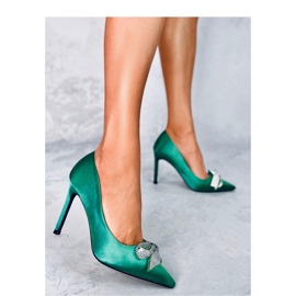 Trini Green satenske mašne pete zelena 1