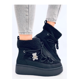 Crne čizme za snijeg od ovčje kože crna 1