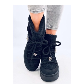 Crne čizme za snijeg od ovčje kože crno 2