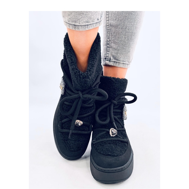 Crne čizme za snijeg od ovčje kože crna 2