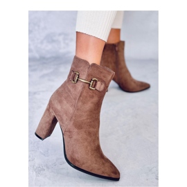 Gležnjače s visokom petom od kaki antilopa smeđa 1