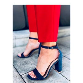 Mornarske sandale na visoku petu plava 1