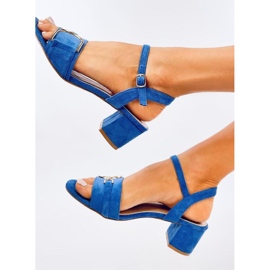 Plave sandale na nisku petu plava 1