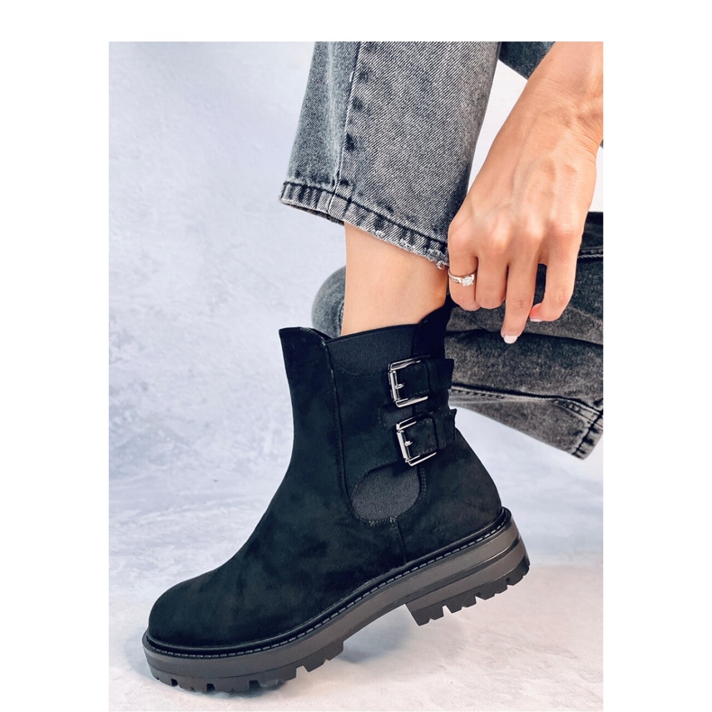 Crne Chelsea čizme od brušene kože crna 2