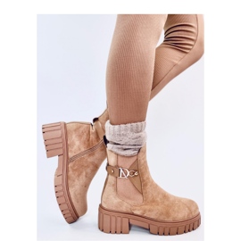 Bež čizme Chelsea s platformom 2