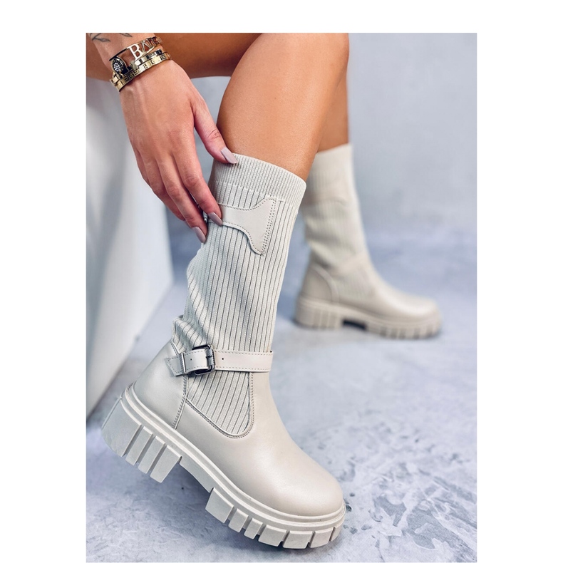 Čizme za jahanje s fleksibilnim gornjištem u bež boji 1