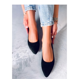 Balerinke s kožnim umetkom Keys Black - Inello crno 2