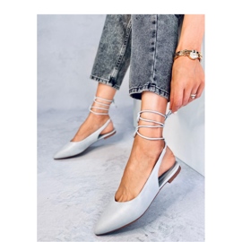 Sive balerinke s otvorenom petom na vezanje siva 1