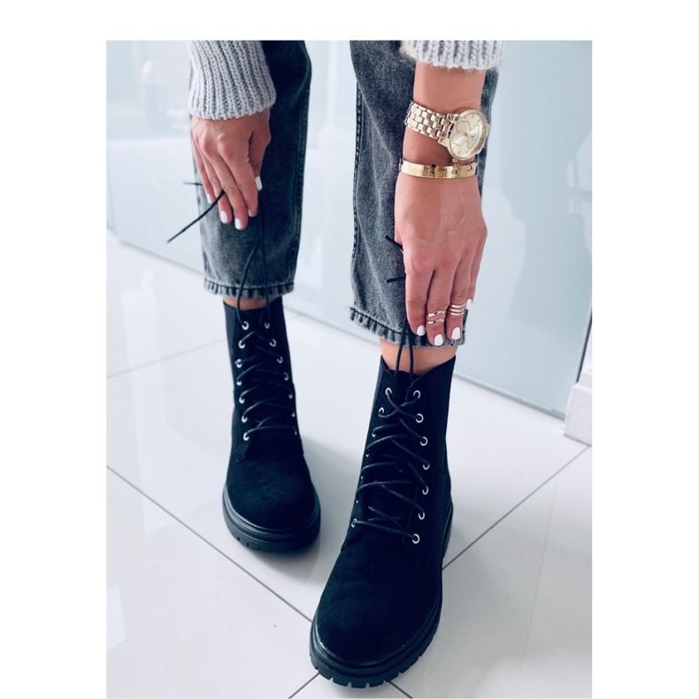 Vecna ​​​​Crne radne gležnjače na vezanje - Inello crna 2