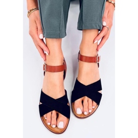 Ženske povišene sandale crna 1