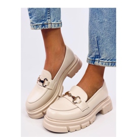 Kyress Beige mokasine s visokim potplatom - Inello bež 1