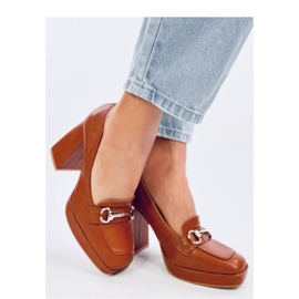 Camel mokasine na visoku petu smeđa 1