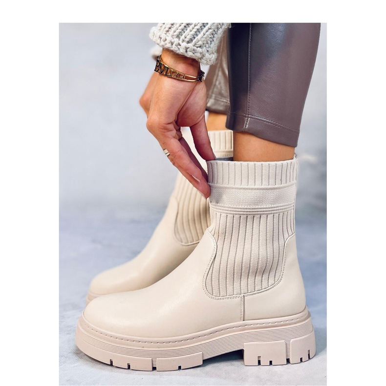 Bež gležnjače s elastičnim gornjim dijelom 1