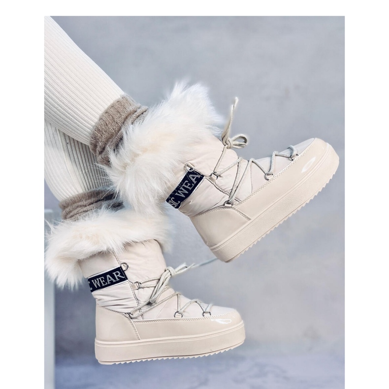 Bež krznene čizme za snijeg 1