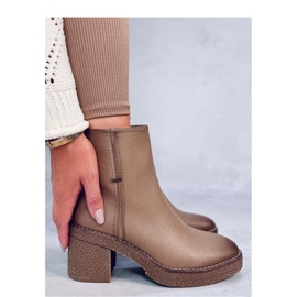 Tamika bež gumene gležnjače na visoku petu - Inello smeđa 2