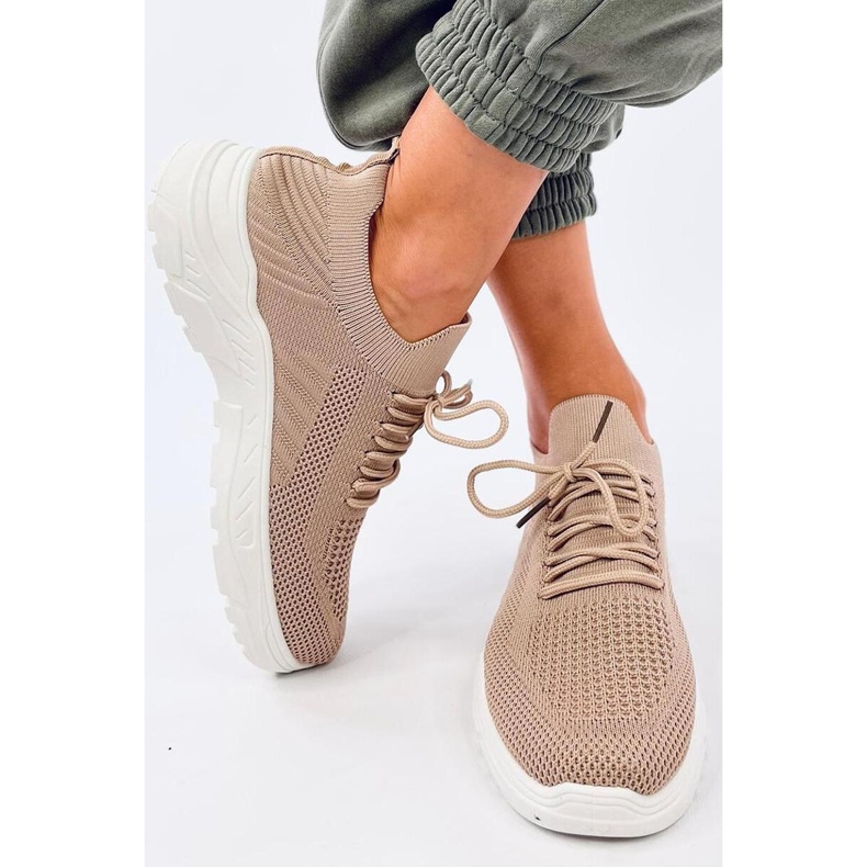 Kaki sportske cipele s čarapama smeđa 1